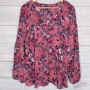 Torrid Mauve Floral Blouse